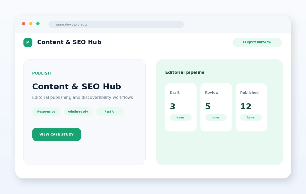 Blog & Content Hub project preview