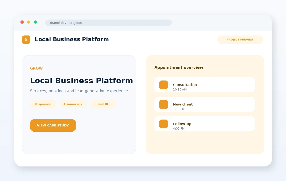 Local Business Website project preview